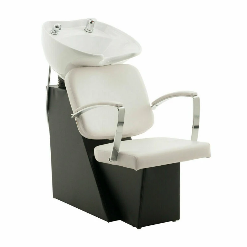 

Shampoo bed White leather Shampoo chair Barber shop Shampoo bed Hair salon Hair flush bed