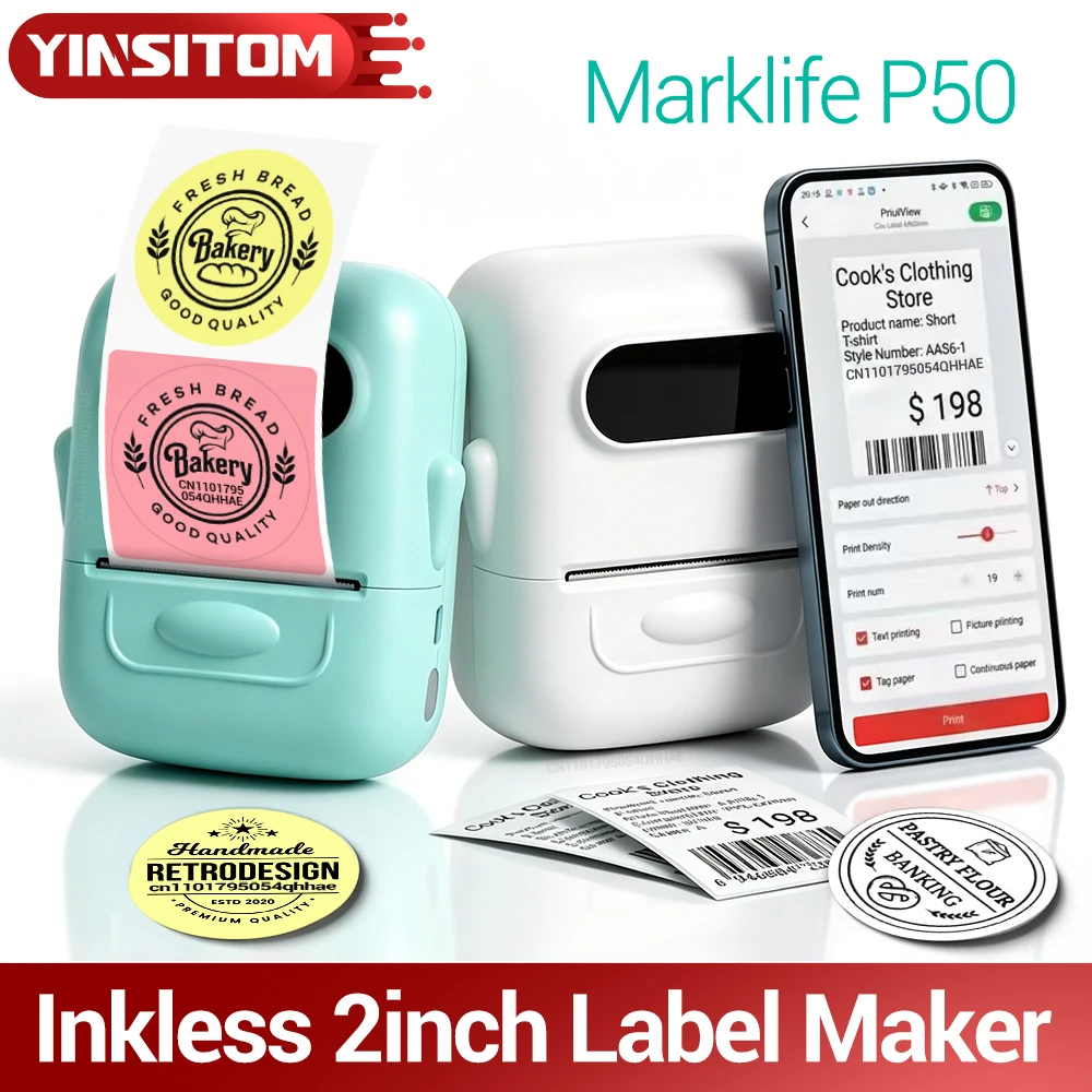 Commercial Printing Machine Price - P50 มาร์คไลฟ์ 20-50 มม.เครื่องพิมพ์ฉลากความร้อนแบบพกพาบลูทูธไร้สายเครื่องพิมพ์แบบติดด้วยตนเองแท็กเครื่องพิมพ์ราคาสำหรับสำนักงานโรงเรียน