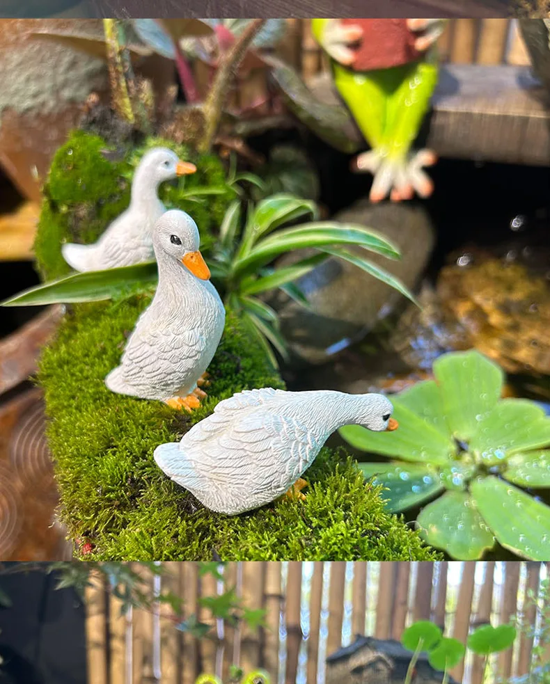 Cross-border exclusive courtyard garden landscaping outdoor patio micro-landscape duck animal Call Duck ornament aquarium handma