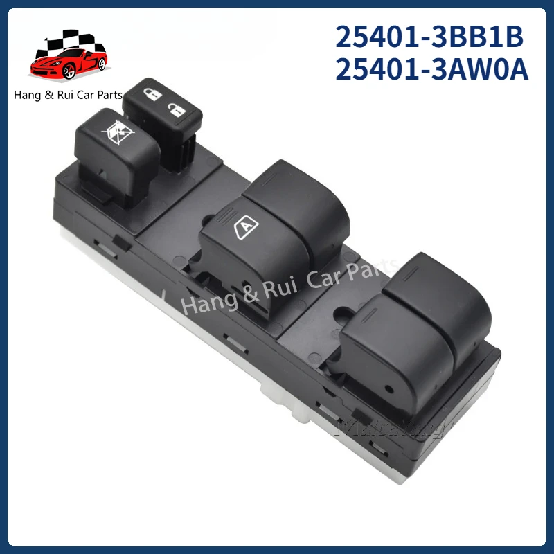 25401-3BB1B 25401-3AW0A  Front Left Electric Window Master Control Switch 25401-3AW0A For Nissan Sunny N17 25401-3BB1B