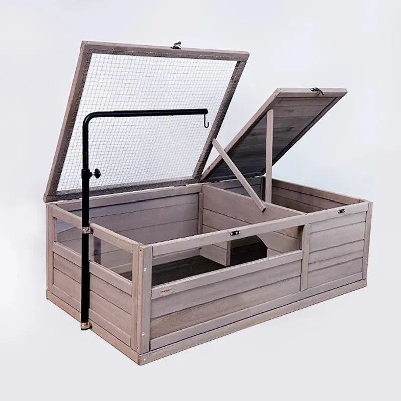 Solid wood turtle feeding box large model tortoise radiation Sukada special pet cage tank
