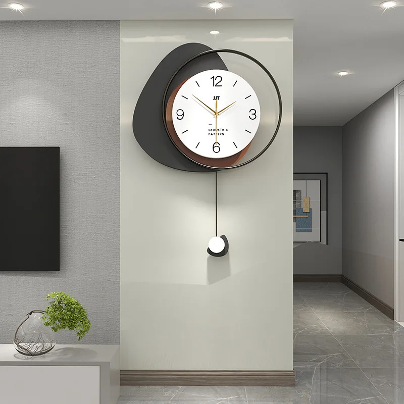 

Modern Simple Wind Wall Clock Home Living Room Silent Clock Wall Hanging Restaurant Background Wall Decorative Clock Art Wall Wa