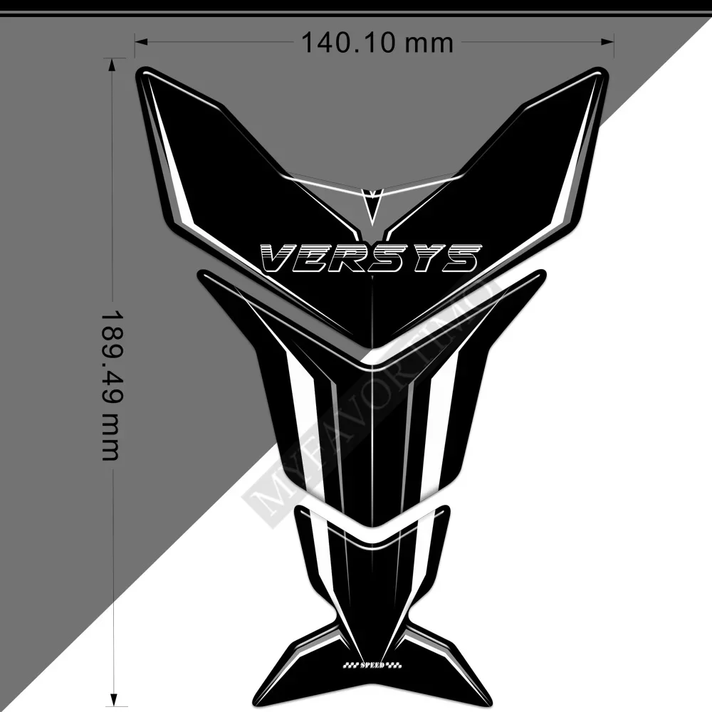 For Kawasaki VERSYS VERSYS-X 250 300 400 650 1000 Adventure Tank Pad Stickers Fish bone Anti-scratch decorative Protector Decal