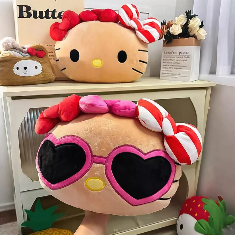 

60cm Sanrio Cute Black Kitty Plush Toy Stuffed Animal for Kids Birthday Xmas Gift Soft Pillow for Sofa Car Bedroom Decorative