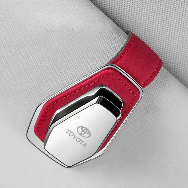 for Toyota car glasses case leather sun visor sunglasses car metal holder card ticket holder glasses holder car accessories fast