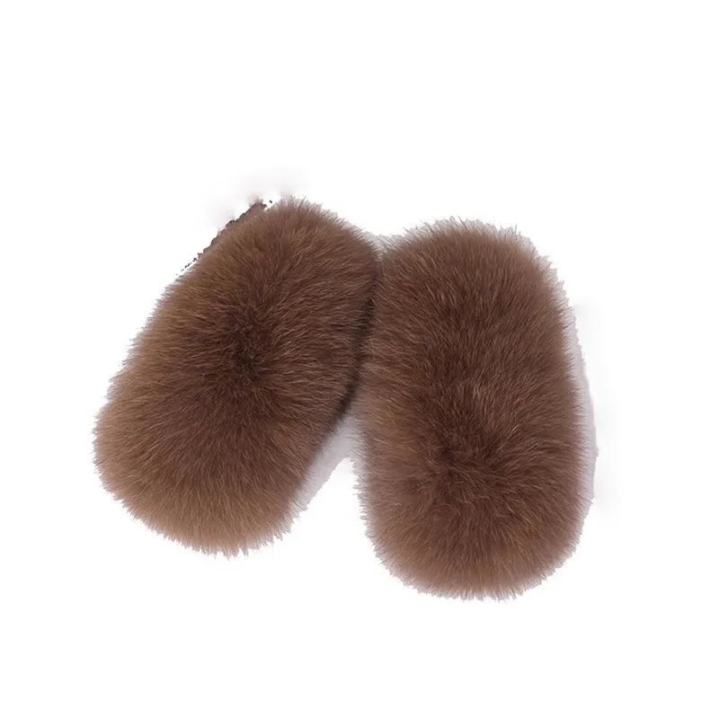 Real Fox Fur Cuffs Arm Warmer Women Wrist Cuff Sleeves Gloves Pompom  Fur Bracelet Wristband Sleeves Accessories coat hand rings