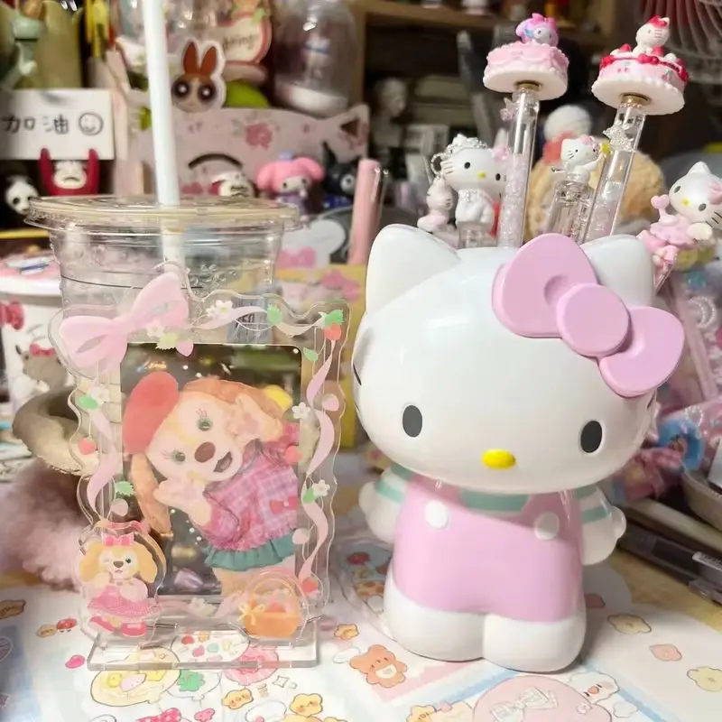 Sanrio Hellokitty Pen Holder My Melody Kuromi Characters Series Cute Stationery Makeup Brush Storage Decorative Ornaments