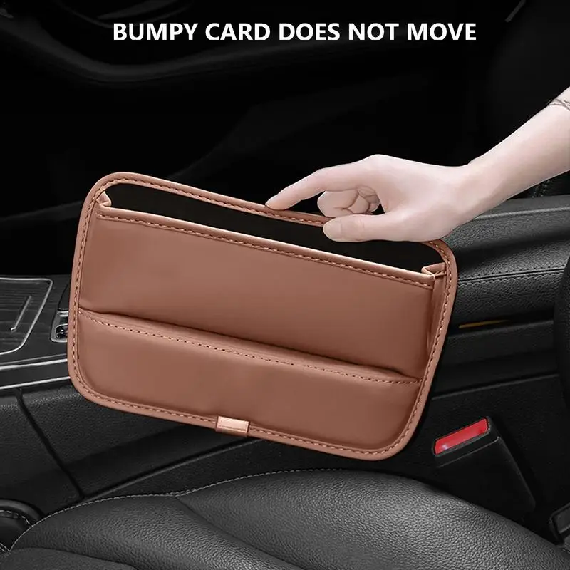 Car Seats Pockets Auto Seats Side Catcher Caddy Catch Storage Non-slip PU Leather Seats Catcher Car Accessories Auto Essentials