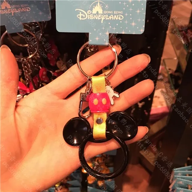 Disney-Mickey Cabeça Forma Keychain, chaveiro dos desenhos animados, saco pingente, original