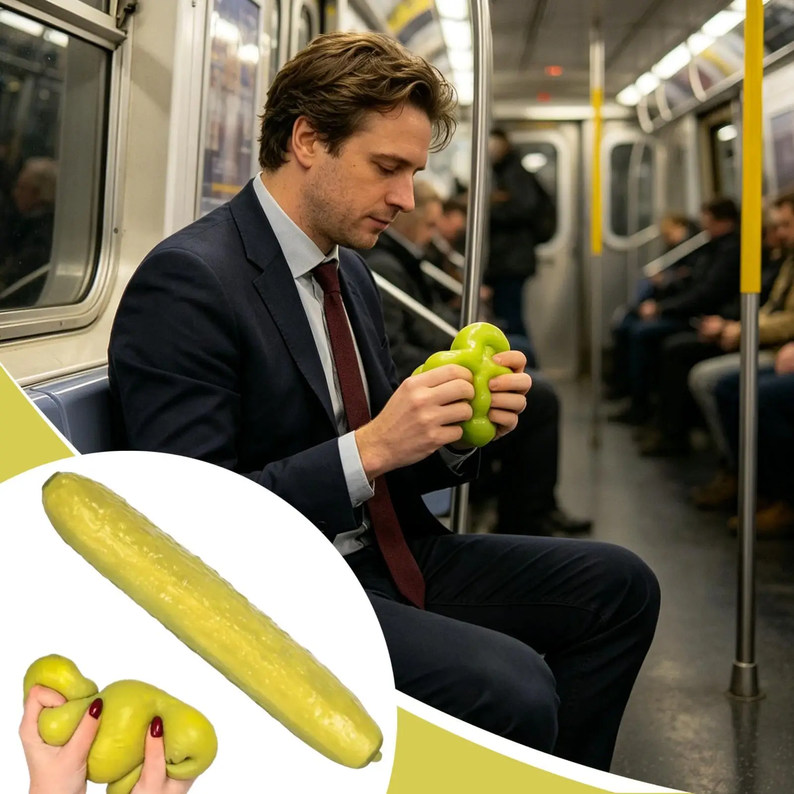 Artificial Jumbo Pickle Squishy  Funny Realistic Slow Rising Adults  Squeeze Fidget Toys  for Adults Jumbo Pickle Squishy Stress