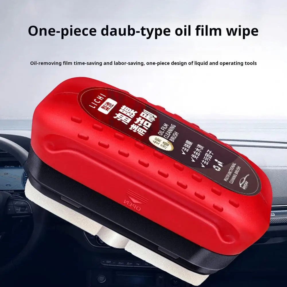 3Pcs Car Glass Oil Film Cleaning Brush Compact Portable Easy to Use Effective Anti-rain Fog Cleaning Glass Brush Car Glass Oil F