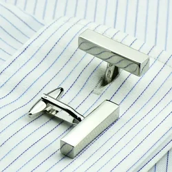 Long Column Pure Metal Rectangular Cuboid Cufflink French Shirt Sleeve Nail Business Wedding Simple Casual Personality Jewelry