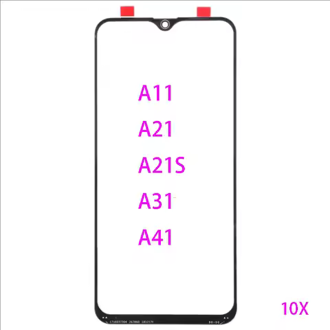 10Pcs Replacement For Samsung Galaxy A21 A21S A11 A41 A31 Front Screen Outer Glass Lens with OCA