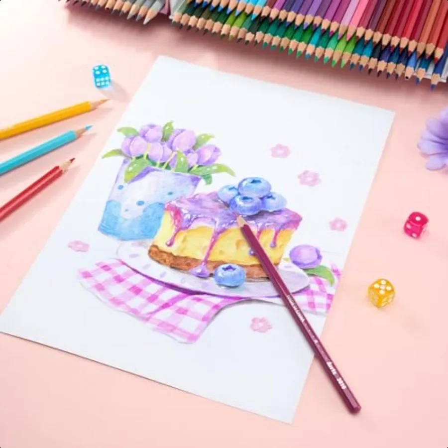 120 قلم رصاص ملون ناعم القائم على الزيت، ألوان نابضة بالحياة قابلة للمزج لرسم الرسم والتظليل مثالية لهواية الفنانين المبتدئين