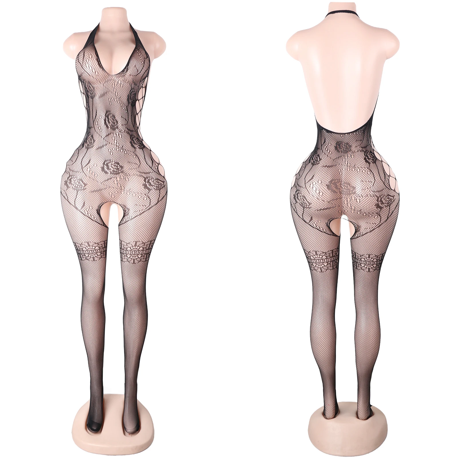 Exotic Dancewear Stripper Outfit Bodysuit Gymnastics Leotard Adults Lace Sexy Clubwear Lingerie Stage One-Piece Mesh Costume