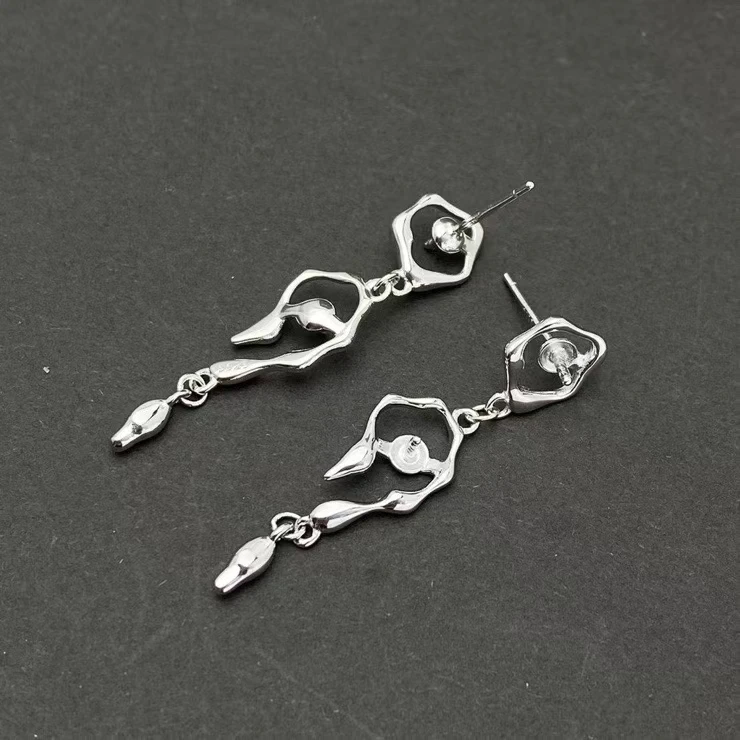 Wholesale 925 Sterling Silver Earrings Mount Findings Settings Base Mounting Parts Accessory for 4-6mm Pearls