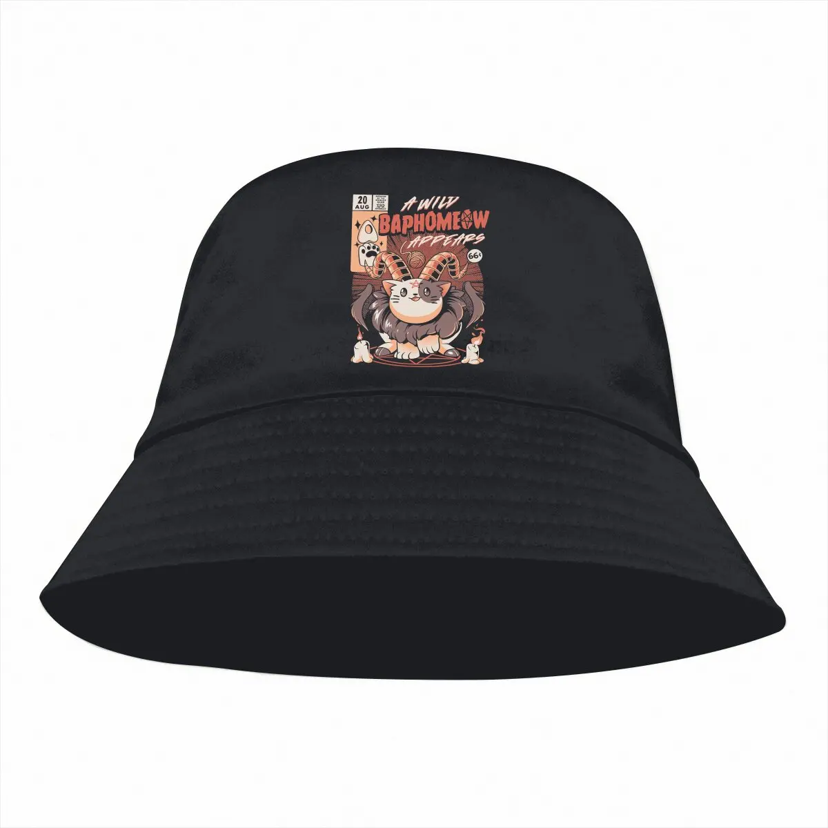 Baphomeow Unisex Bucket Hats Baphomet Satan Lucifer Hip Hop Fishing Sun Cap Fashion Style Designed