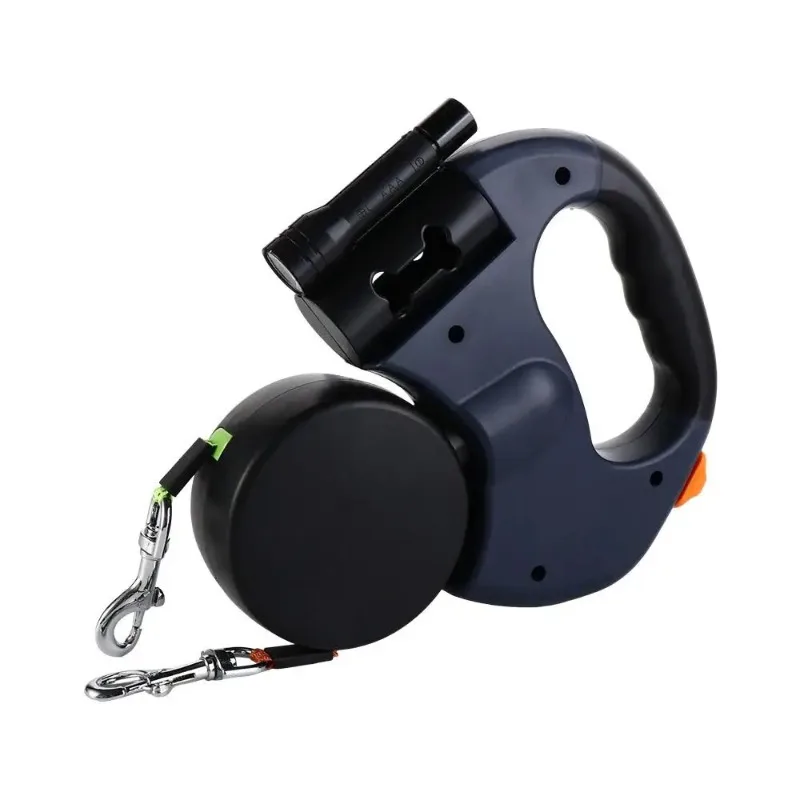 With Lights Double Dog Walking Leash Adjustable Plastic Dual Retractable Rotation Rope 360 Swivel 3m Dogs Auto Retractable Belt