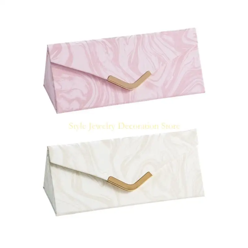 

D46E Versatile Compact Storage For Eyeglasses Jewelry Sturdy PU Material Quick Fold Feature