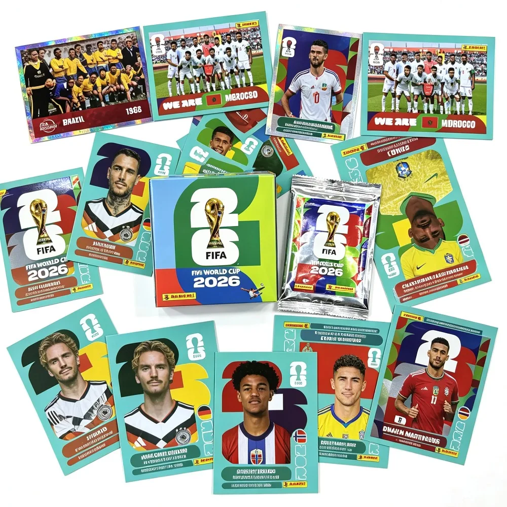 Hot Panini 2026 FIFA World Cup Sticker Collection Full Box Soccer Album Stickers Collection Panini Football Cards Gift for fan view 2