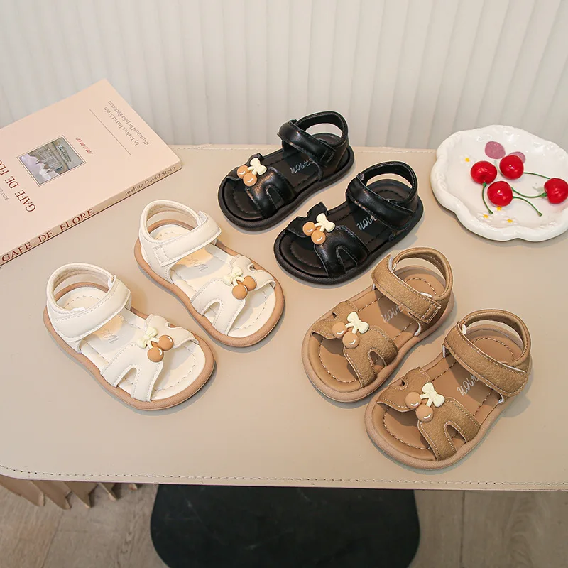 2026 New Summer Kids Sandals For Girls Leather Cuts-out Children Sandals Cute Flower Soft Sole Fashion Toddler Baby Shoes