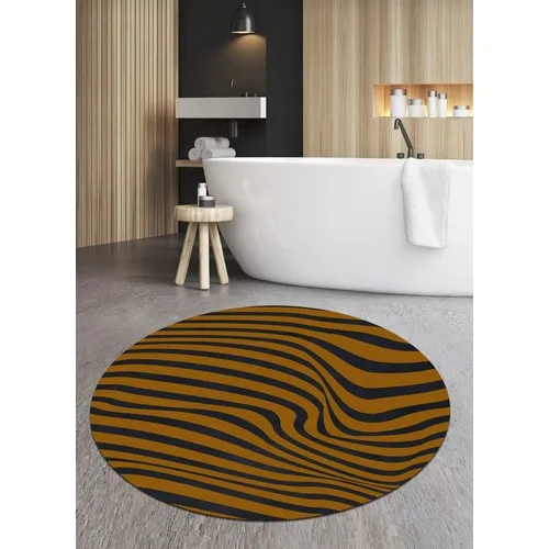 Ardizayn Mustard-120x120 cm. Anti-Slip, Not Peel Leather Outsole Round Bath Mat