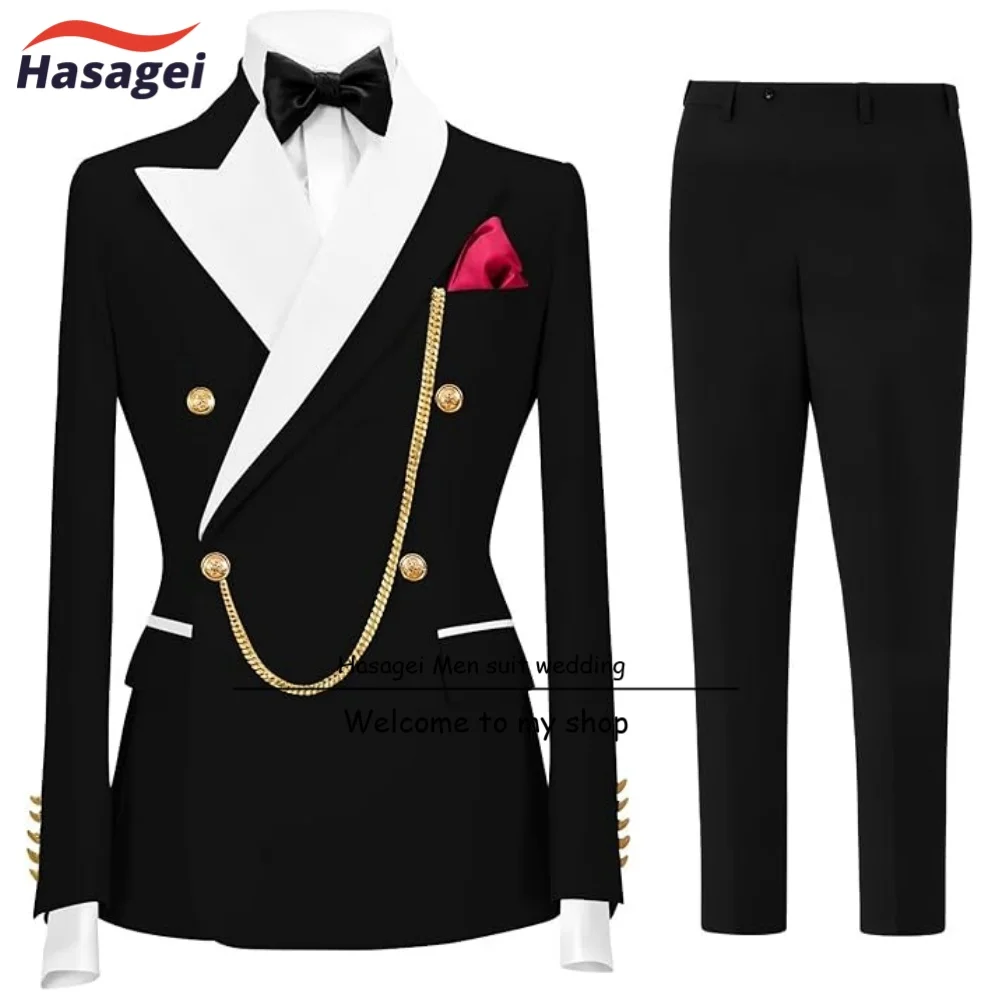 

Men's 2 Piece Double Breasted Suits Tuxedo for Men Slim Fit Suit Formal Wedding Prom Men Suit