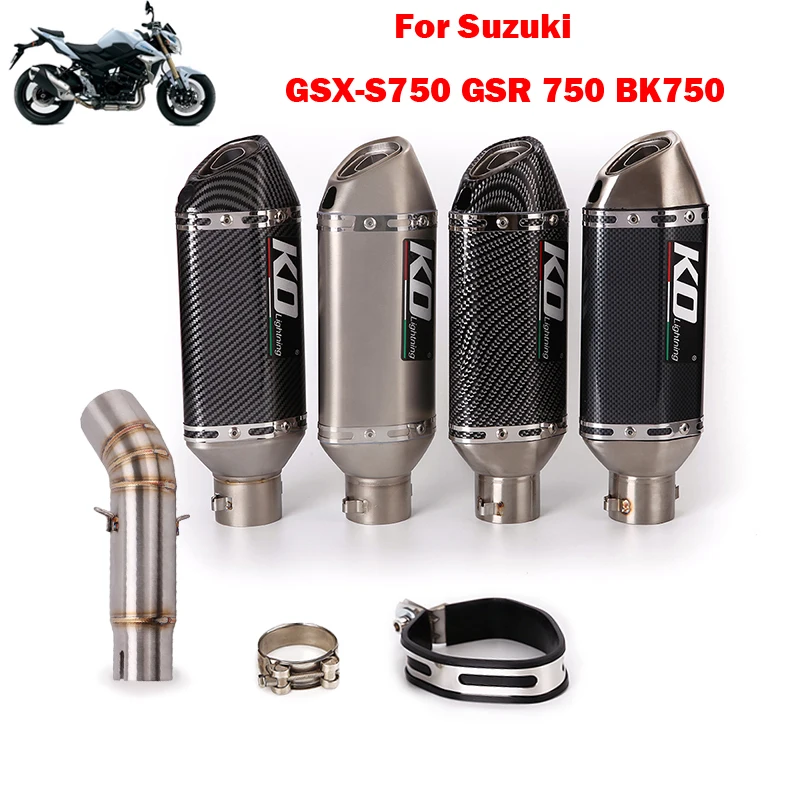 

For Suzuki GSX-S750 GSR 750 BK750 Unitil 2022 Motorcycle Exhaust System Middle Link Tube 51mm Mufflers Tip Silencer DB Killer