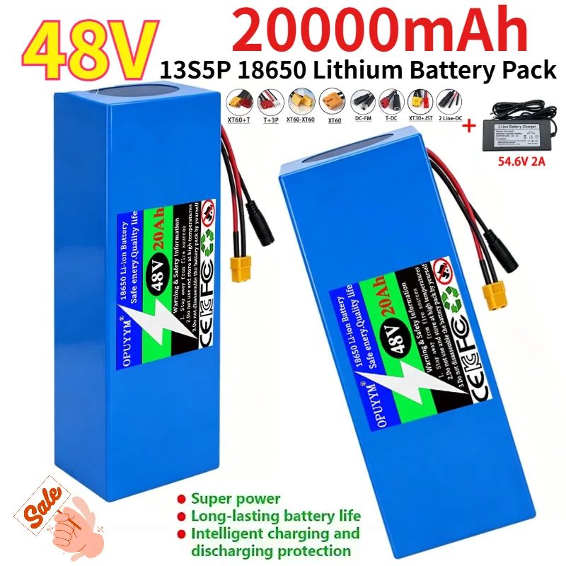 Original 48V 13S5P  20Ah  Battery Large Capacity Electric Kick Scooter Lithium-ion Batter 48V Battery Pack for 200W-1000W Motor