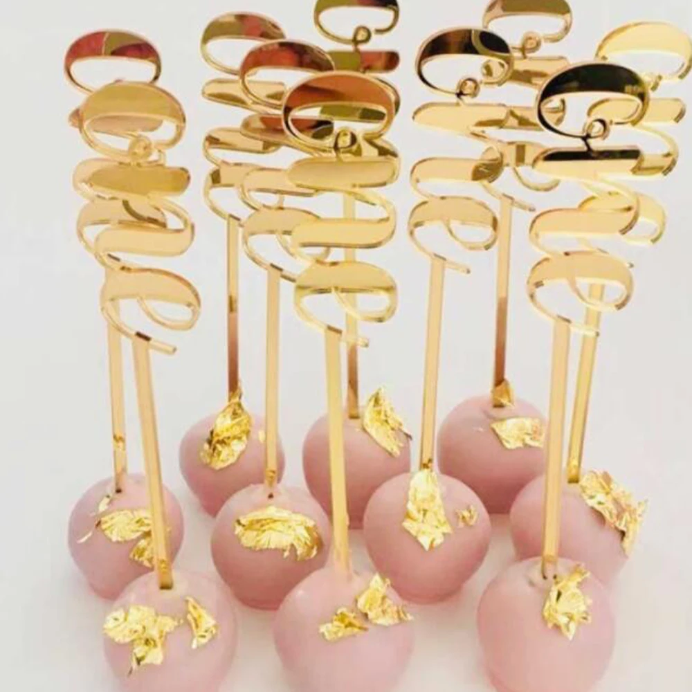 Personalized Cake Pop Sticks Custom Name Baby Lollipop Candy Buffet Cupcake Cakepops Baby Showers Birthday Party Decorations