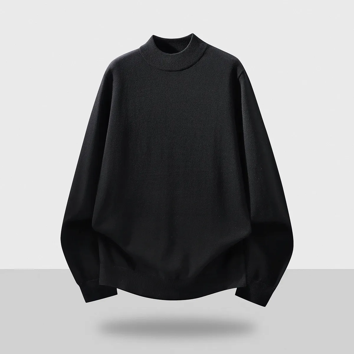 

Мужской повседневный вязаный свитер с высоким воротником, теплый, комфортный, из смесового хлопка, для города