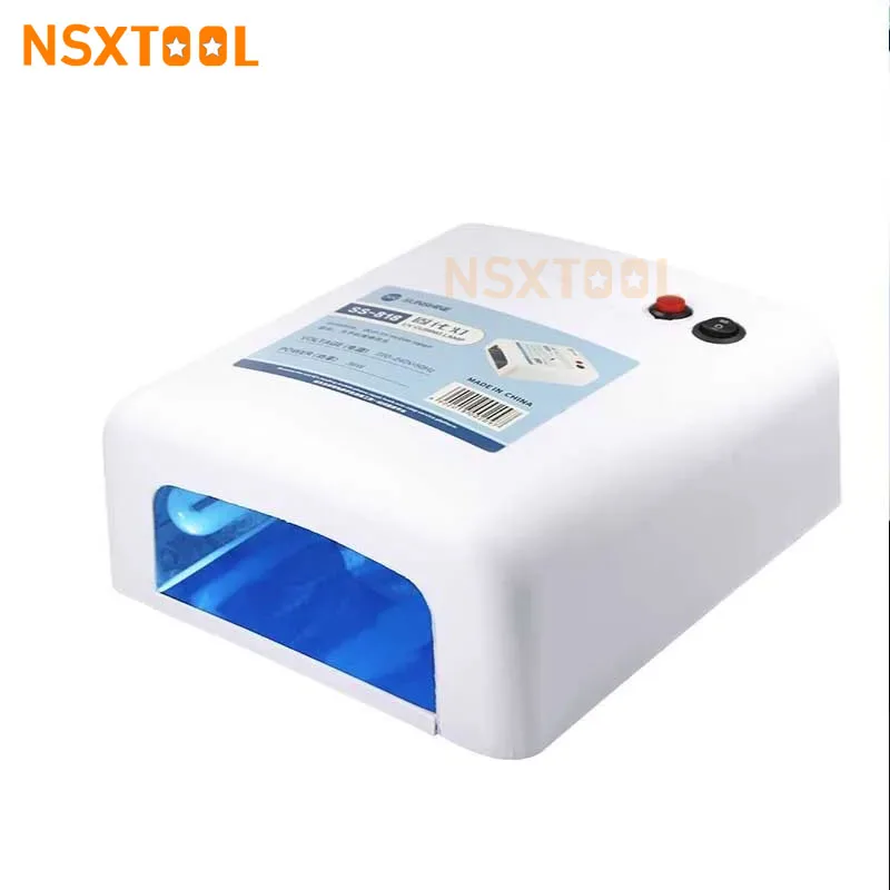 Sunshine SS-818 UV Glue Curing Lamp Mobile Phone Repair  LED UV Four-Tube Shadowless Glue 36W Green Oil Curing UV Lamp