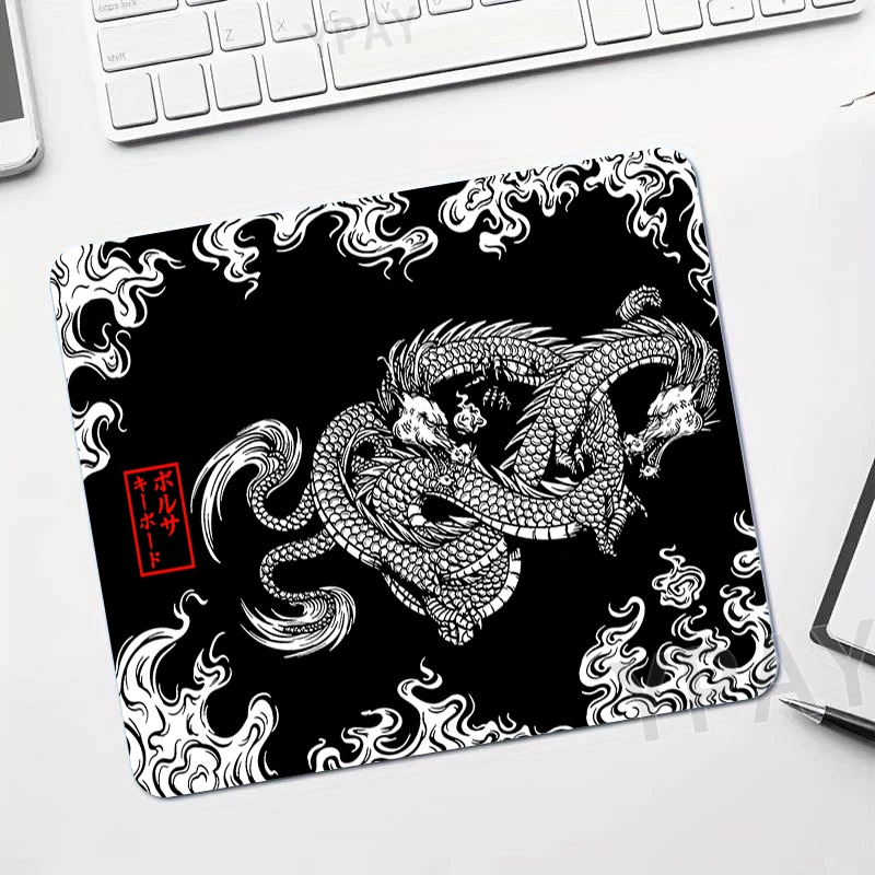 Japanese Style Mousepad Small Mouse Pads Mousepad Notebook Mouse Mat Koi Art Desk Pads Non-Slip Rubber Table Mats 20x25cm