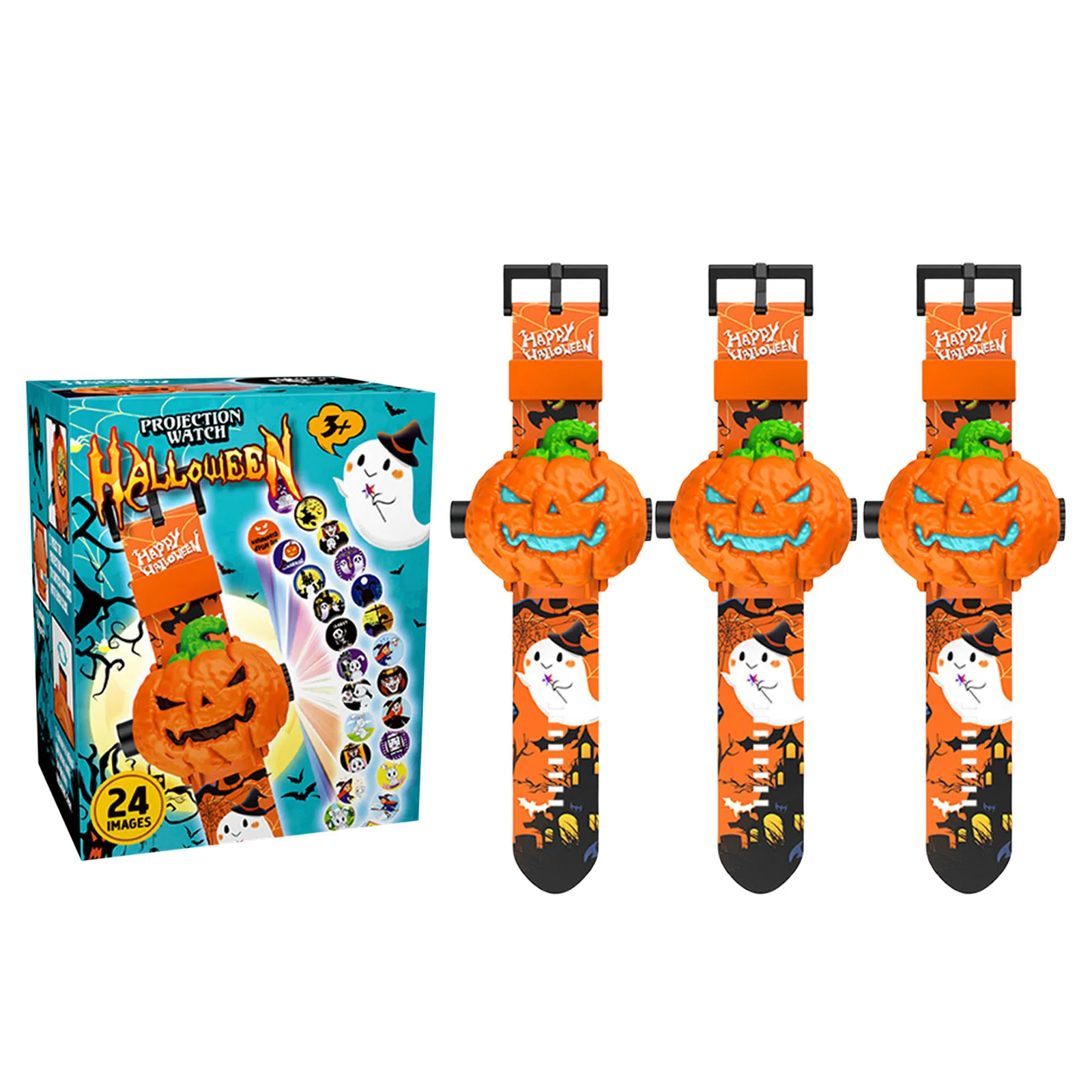 لعب حصيرة اللعب للأطفال هالوين اليقطين الإسقاط مشاهدة التعليم المبكر والذكاء لعبة مضيئة لعبة ساعة الأطفال #3