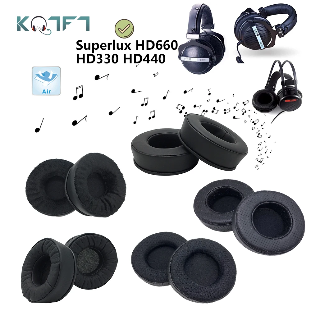 

KQTFT Protein skin Velvet Replacement EarPads for Superlux HD660 HD330 HD440 Headphones Parts Earmuff Cover Cushion Cups