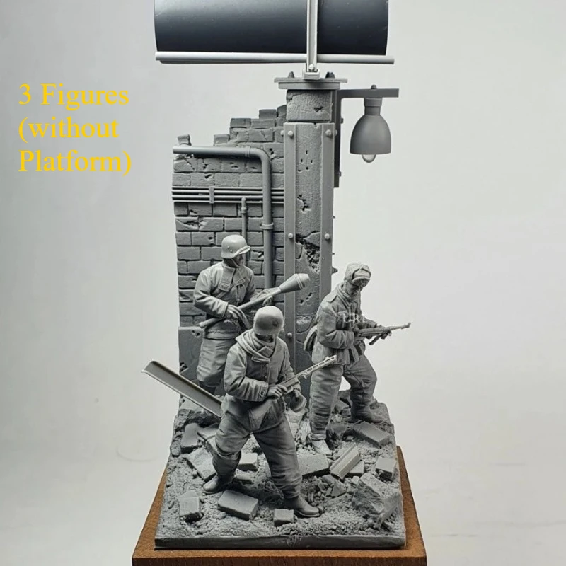 1/35 Maßstab Resin-Figuren-Modellbausatz Historische Miniatur-Infanterie 3 Mann (ohne Plattform) Unmontiert und Unbemalt Diorama