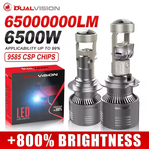 6500W 65000000LM H7 H4 Canbus Car Headlight Mini Lens H11 H8 9005 9006 HB3 HB4 LED Projector Bulb 6000K Auto Motorcycle Mini Len