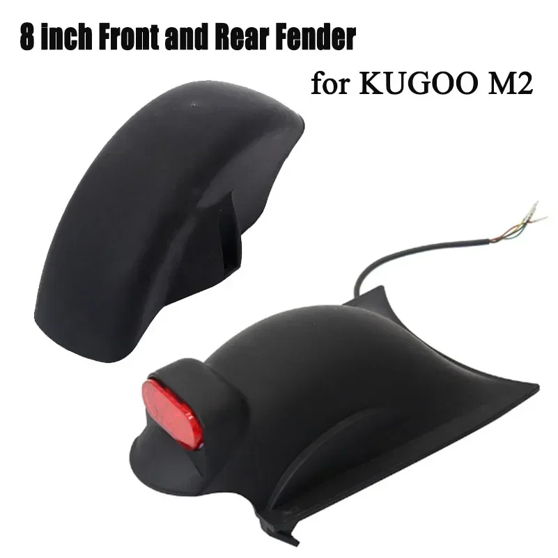 8 Inch Electric Scooter Front and Rear Fender for KUGOO M2 Parts Guard Mudguard with Taillight Accessories