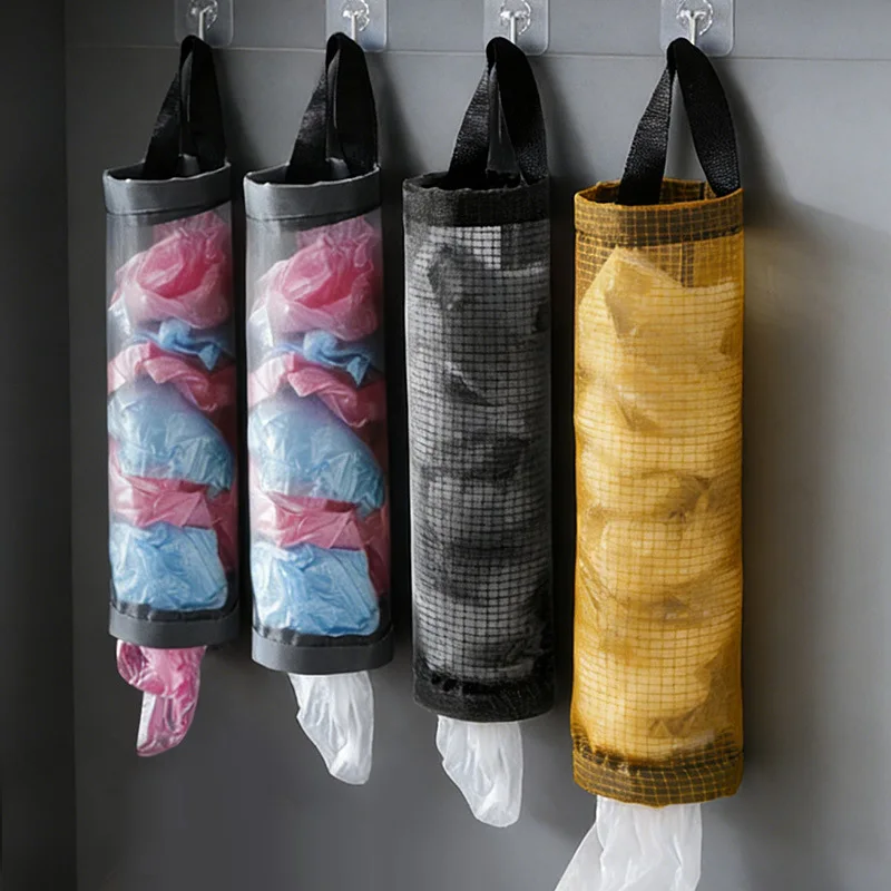 1/2/3PC Wall Mount Grocery Bag Holder Plastic Dispenser Hanging Storage Kitchen Garbage Bag Organizer Home Essential