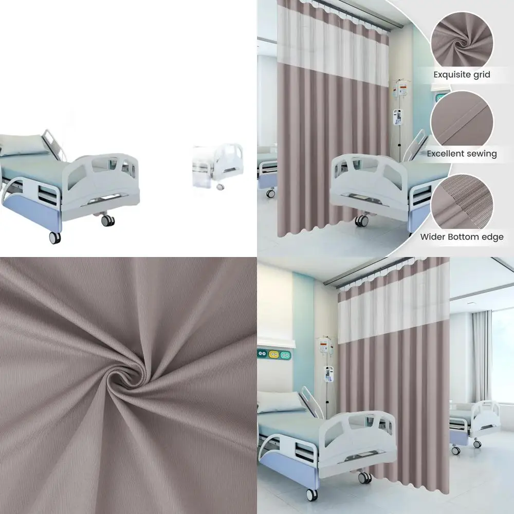 

Grey Flame-Resistant Hospital Curtain, 9x8FT, for Privacy in Medical Clinics and Basements