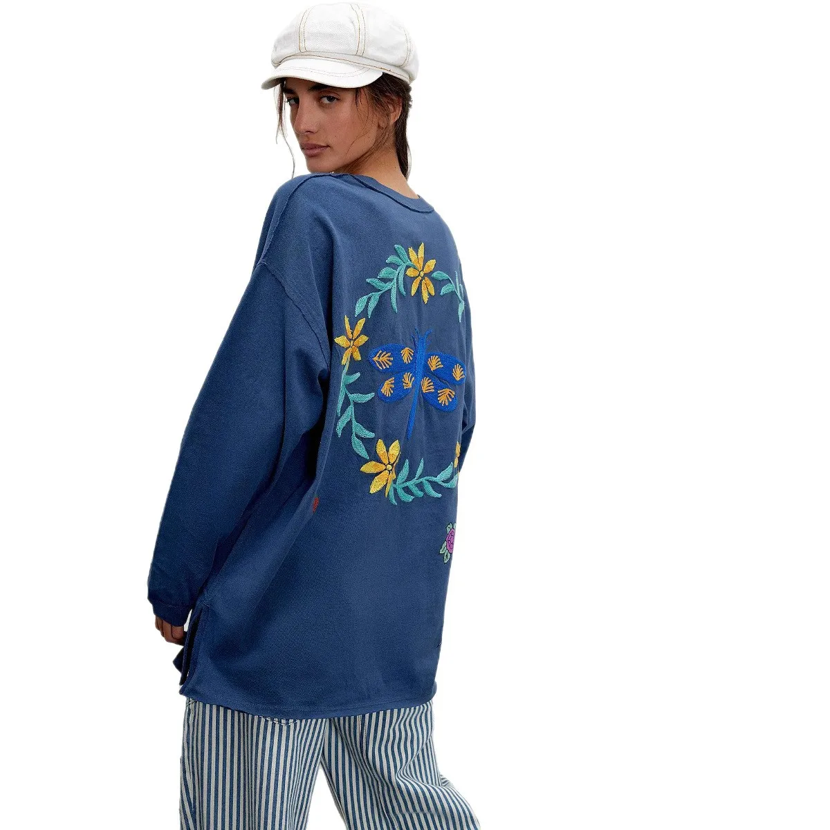 Nuovo Pull Automne Femme Pull Hiver Femme Moda Stampata a maniche lunghe Girocollo Allentato Versatile Pullover Top Abbigliamento Donna