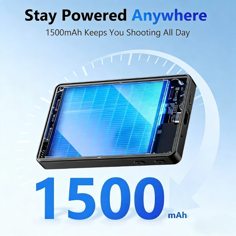 Selfie Monitor Screen Magnetic Back Camera Monitor Built-in Bluetooth 1500mAh Battery for Solo Shooting Vlogging Live Streamin image 6
