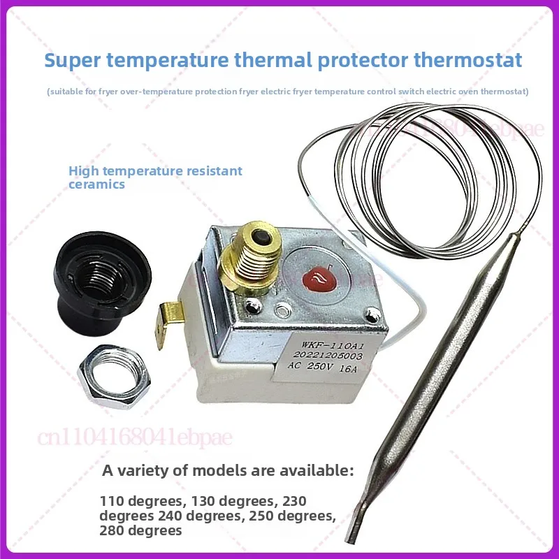 

Электрическая фритюрница с контролем температуры, электрический блин 110 ° 130 ° 230 ° 240 ° 250 ° 280 ° Термостат с защитой от ограничения температуры
