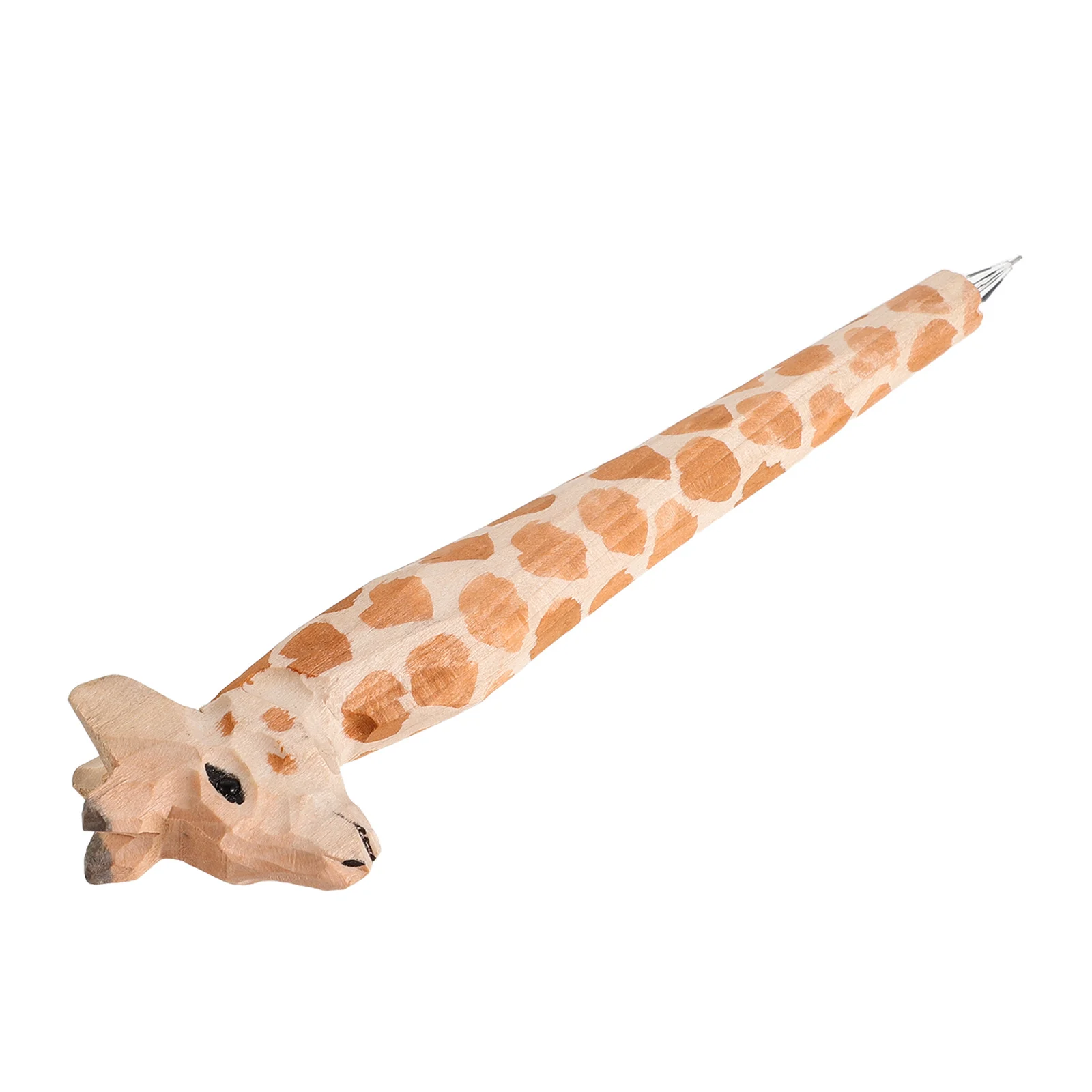 

Wood Carved Animal Pen Giraffe Shaped Ballpoint Gel Ink Pen Smooth Writing Cute Cartoon Stationery For School Office