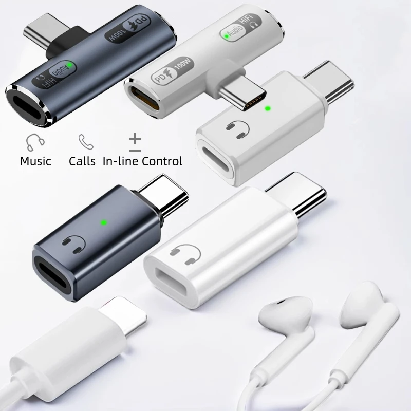 

Type-C to 8Pin Headphone Cable Converter USB C Wired Earphone DAC Audio Adapter Compatible with Phone16 15 Type-C Phone Tablet