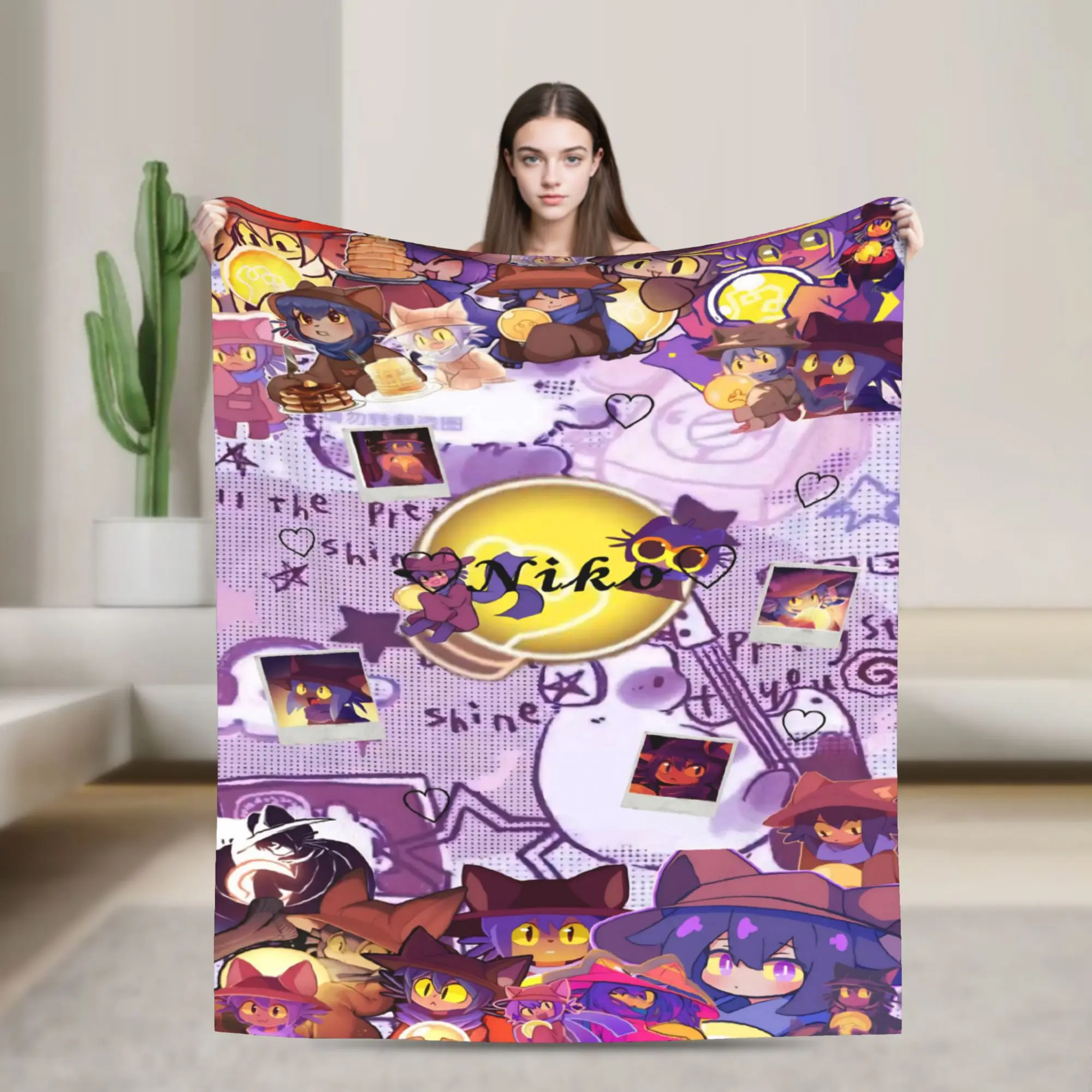 OneShots Niko Throw Blanket for Couch  Fuzzy Soft Plush Blanket 50x60 Inch Multiple Sizes Bedspread for All Seasons