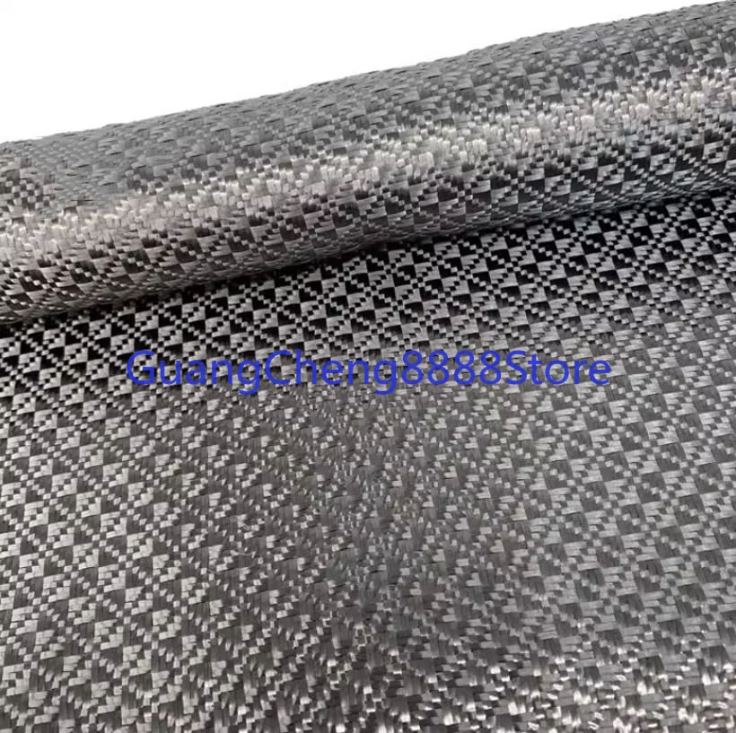 3k 240GSM Thickness 0.32mm Pairs Cells Jacquard Pure Black Carbon Fiber