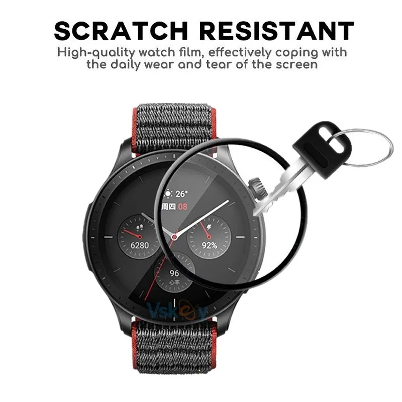 Pelindung layar lembut lengkung 3D 100 buah untuk jam tangan pintar Amazfit GTR Mini / GTR4 lapisan pelindung antigores penutup penuh