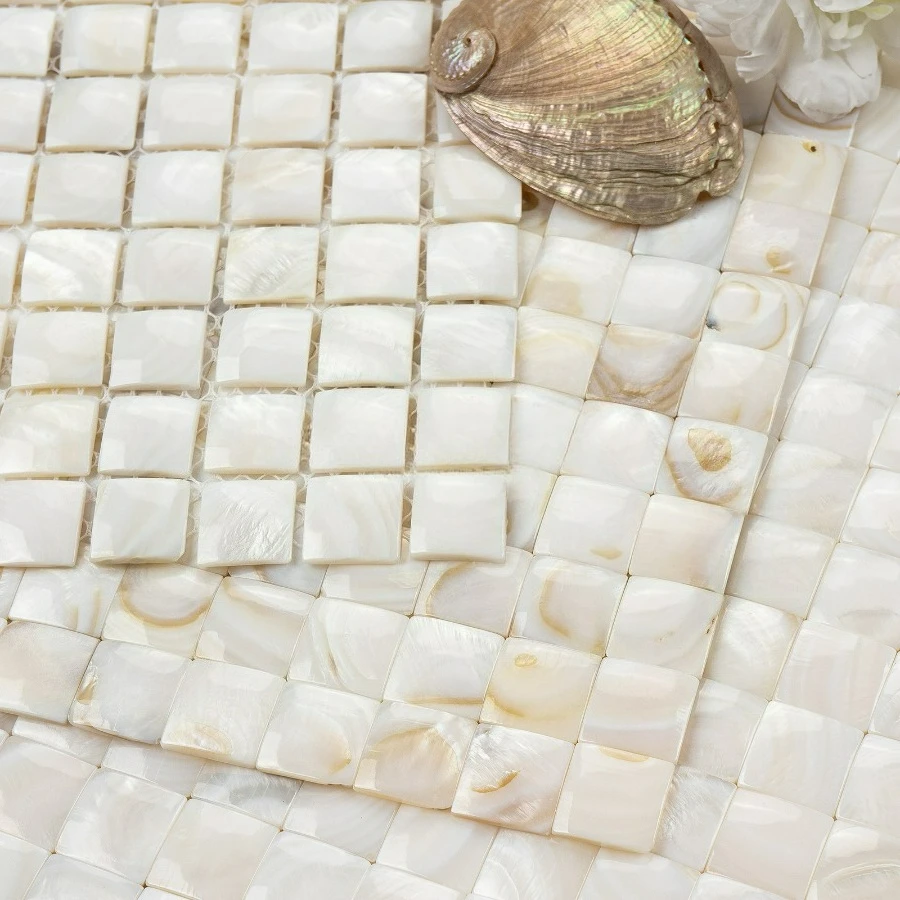 Natural Shell Mosaic Panels Sticker Mother of Pearl Wall Tiles Decoration Background Wall Balcony Bathroom Kitchen Wall Decor