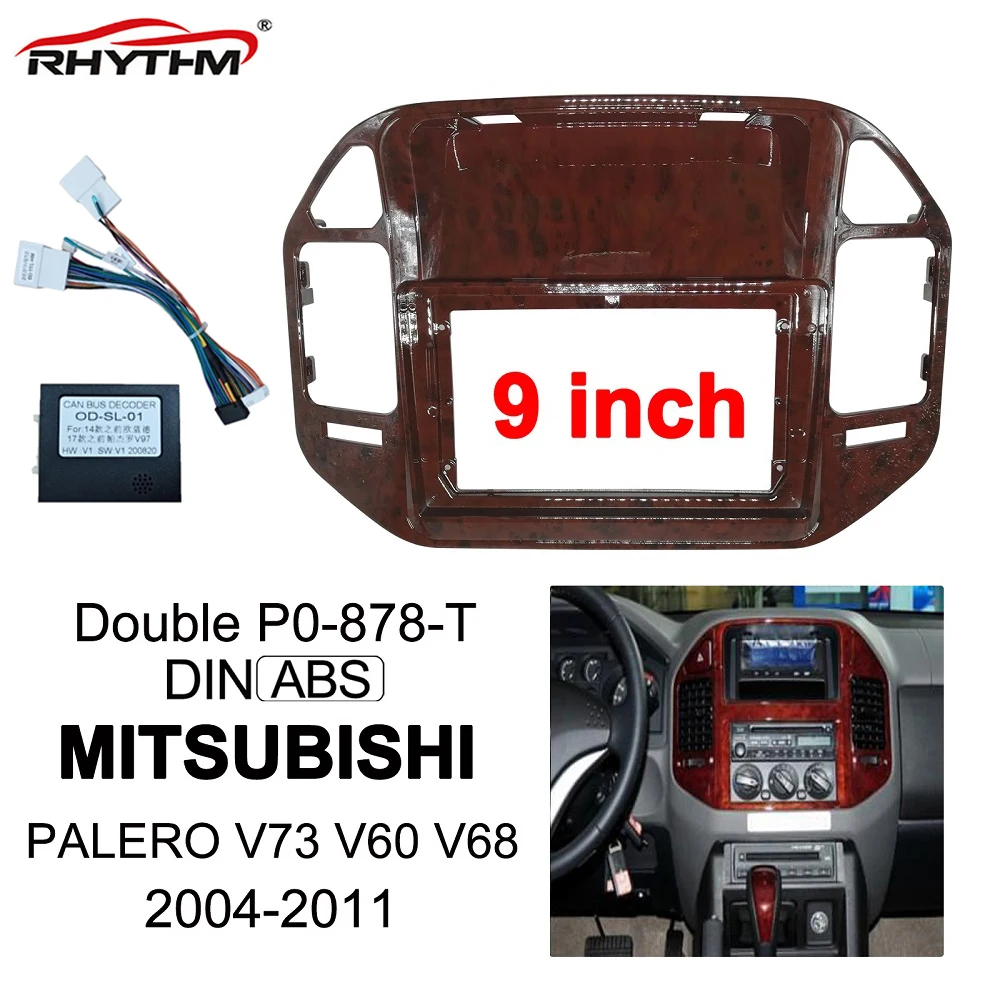 9 Inch Car Fascia For Mitsubishi Palero V73 V60 V68 2004-2011 One Double Din Car dvd Fascias Frame Audio Fitting Install Kit